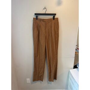 Pronti Collection by Phita Mens Pleated Dress Pants Camel Tan Size 34 P459S1